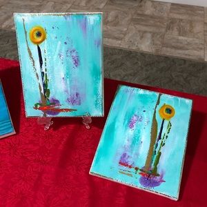 Abstract flower paintings